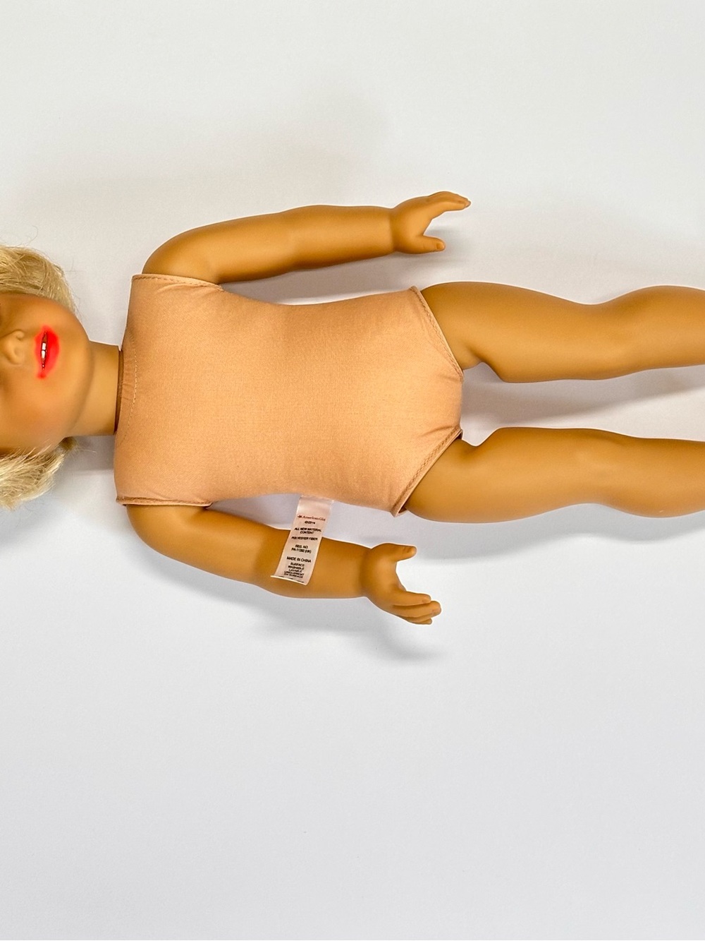 2014 American Girl Blonde Hair Blue Eyes 18" Doll With Cloth Body Needs TLC Nude - Picture 7 of 15